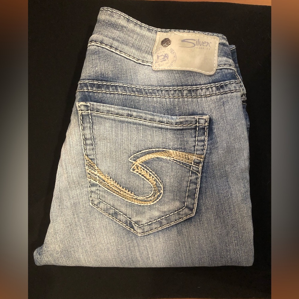 Silver capri jeans